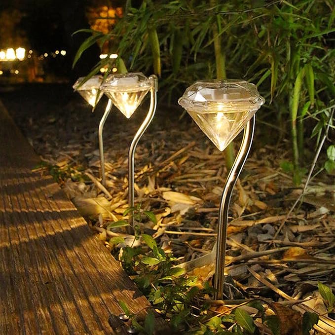 Skorter | Solar Garden Light in Diamond Shape – LED Lamps for Outdoor Decoration and Lighting