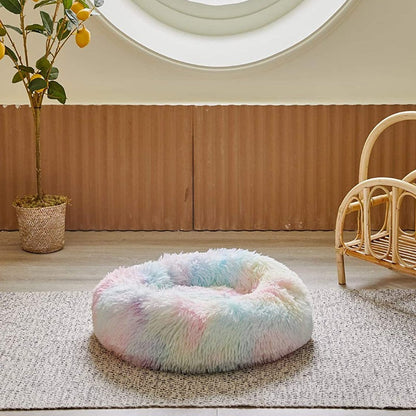 Skorter | Beef Rainbow Extra Plush Calming Donut Dog Beds