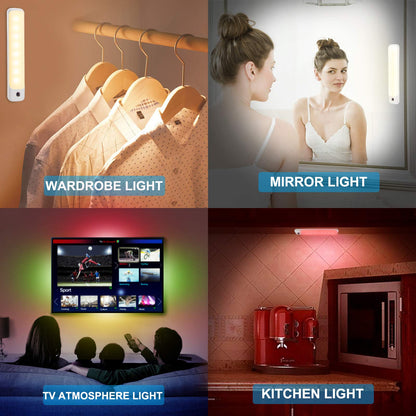 Skorter | Bigmonat Rgb Under Cabinet Lighting With Remote Control, Wireless Color Changing Led Light Strip