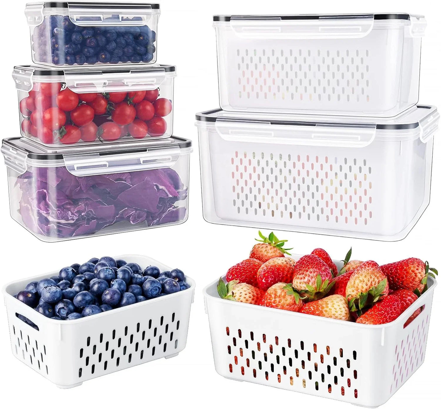 Skorter | 5-piece Large Food Storage Set with Lids – Freshness Keeping and Practical