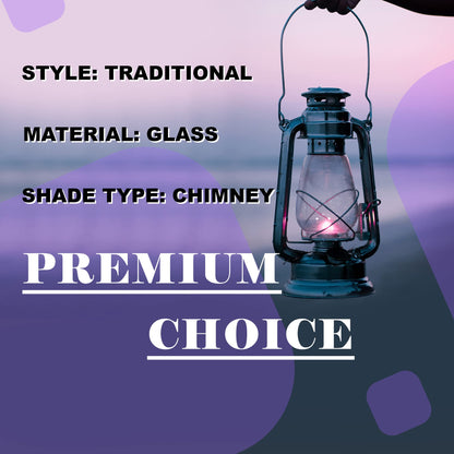 Skorter | Ciata Victorian Glass Oil Lamp Replacement Shade, 8.5&quot; Hand Blown Clear, 2 Pack