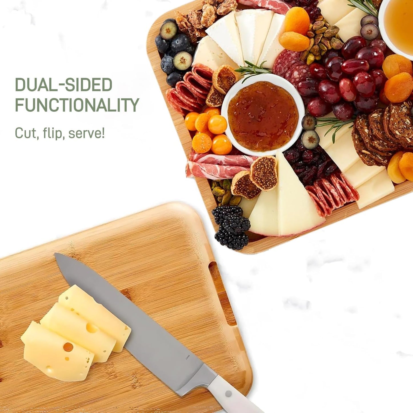 Skorter | Bamboo Charcuterie Serving Board with Locking Clear Lid – Savorya