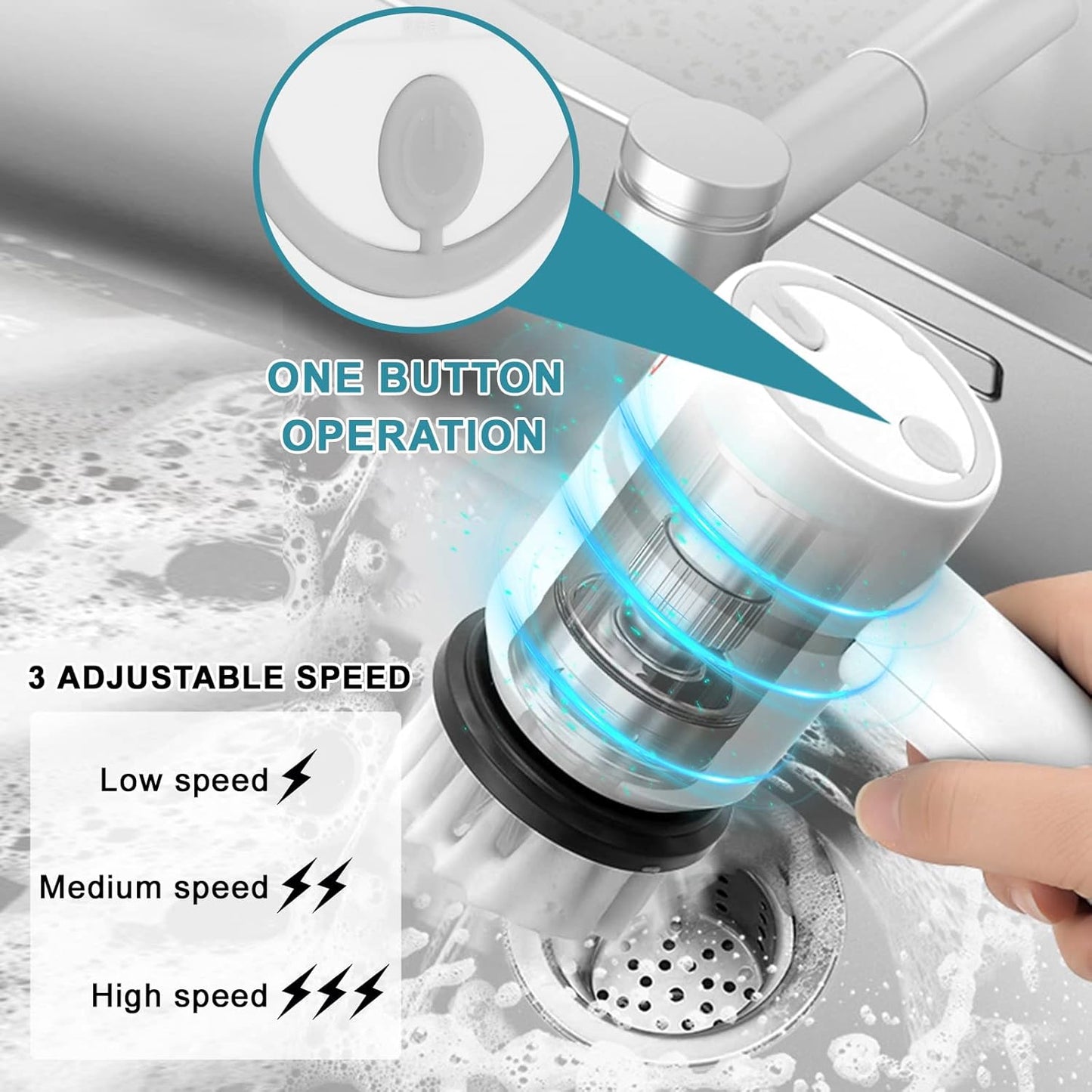 Skorter | Electric Cleaning Brush - Cordless Power Scrubber with Rechargeable Battery for Home, Kitchen, and Bathroom Cleaning