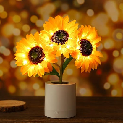 Skorter | LED Sunflower Table Lamp - Decorative Lighting Fixture for Home Decor & Nightstand Use