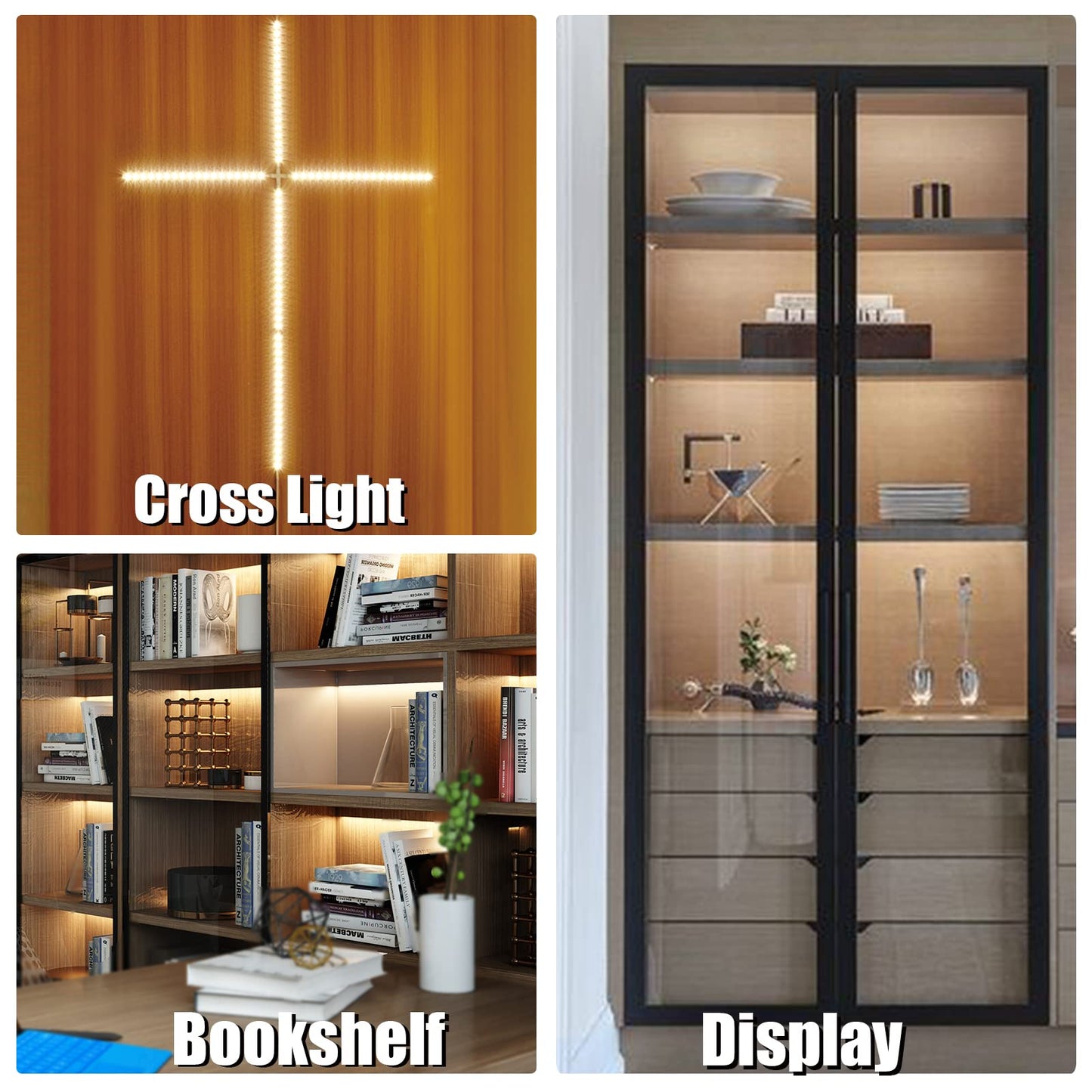 Skorter | Wobane 8Pcs Under Cabinet LED Light Bars, 12" Warm White, Kitchen & Home Display Lighting