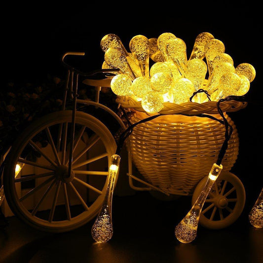 skorter | Outdoor Solar String Lights, Garden Decor LED Water Droplets Waterproof Lights