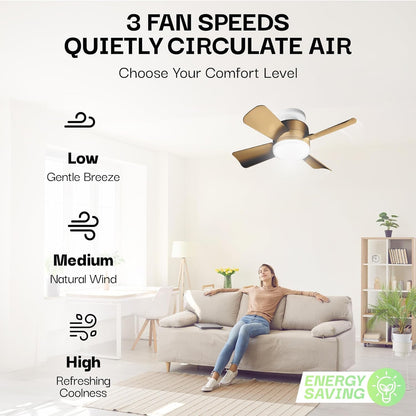 Skorter | Bell+Howell Ceiling Fan with LED Light and Remote Control, Bronze, 1000 Lumens