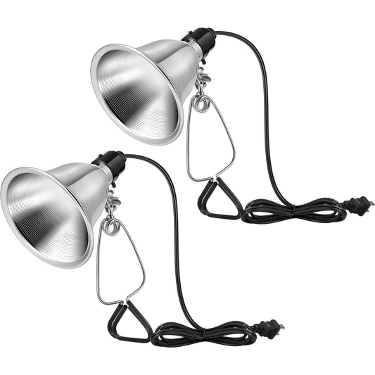 Skorter | Vivosun 2-Pack Clamp Lamp Light With Removable 5.5 Inch Aluminum Reflector Up To 60W E26 Socket (No Bulb Included), 6 Foot Cord, UL Listed