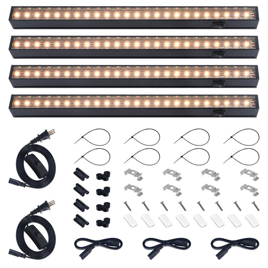 Skorter | Barrina 1Ft T5 Grow Lights Bulbs, Full Spectrum Led, Yellow, 4 Packs For Indoor Plants
