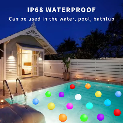 Skorter | Borelor 3-inch floating pool light, Ip68 waterproof 16 color globe lamp, 6 pack
