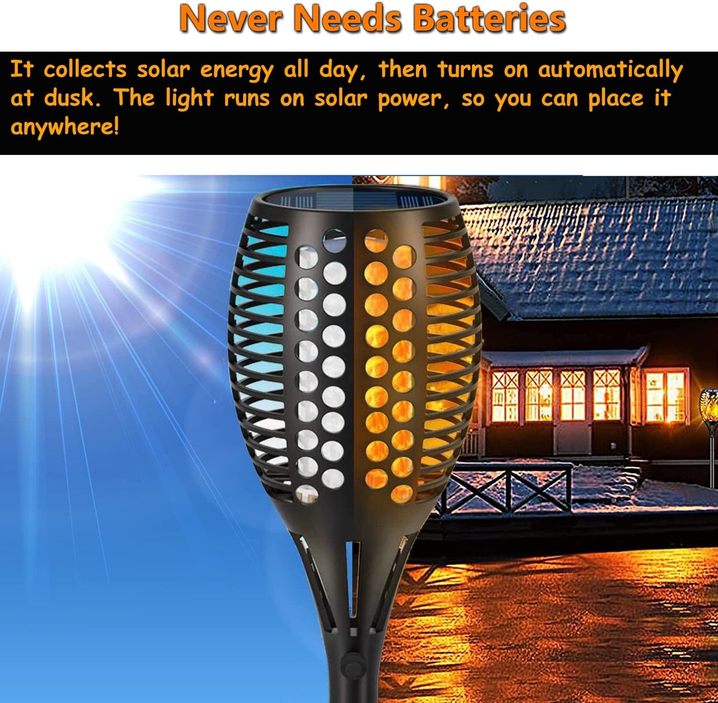 Skorter | Solar-Tiki-Torches | Solar-Torch Light with Flickering Flame