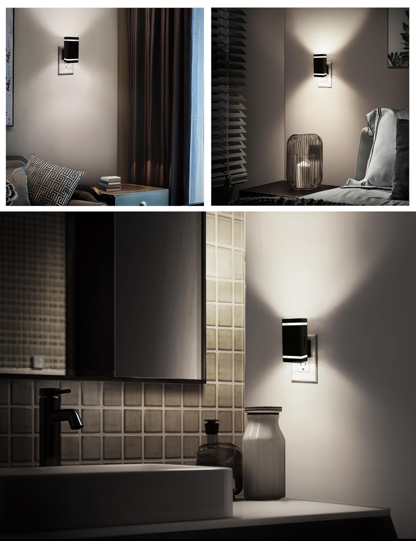 Skorter | Doresshop LED Night Light Plug-In 4 Pack, Dimmable With Dusk-To-Dawn Sensor, Daylight White