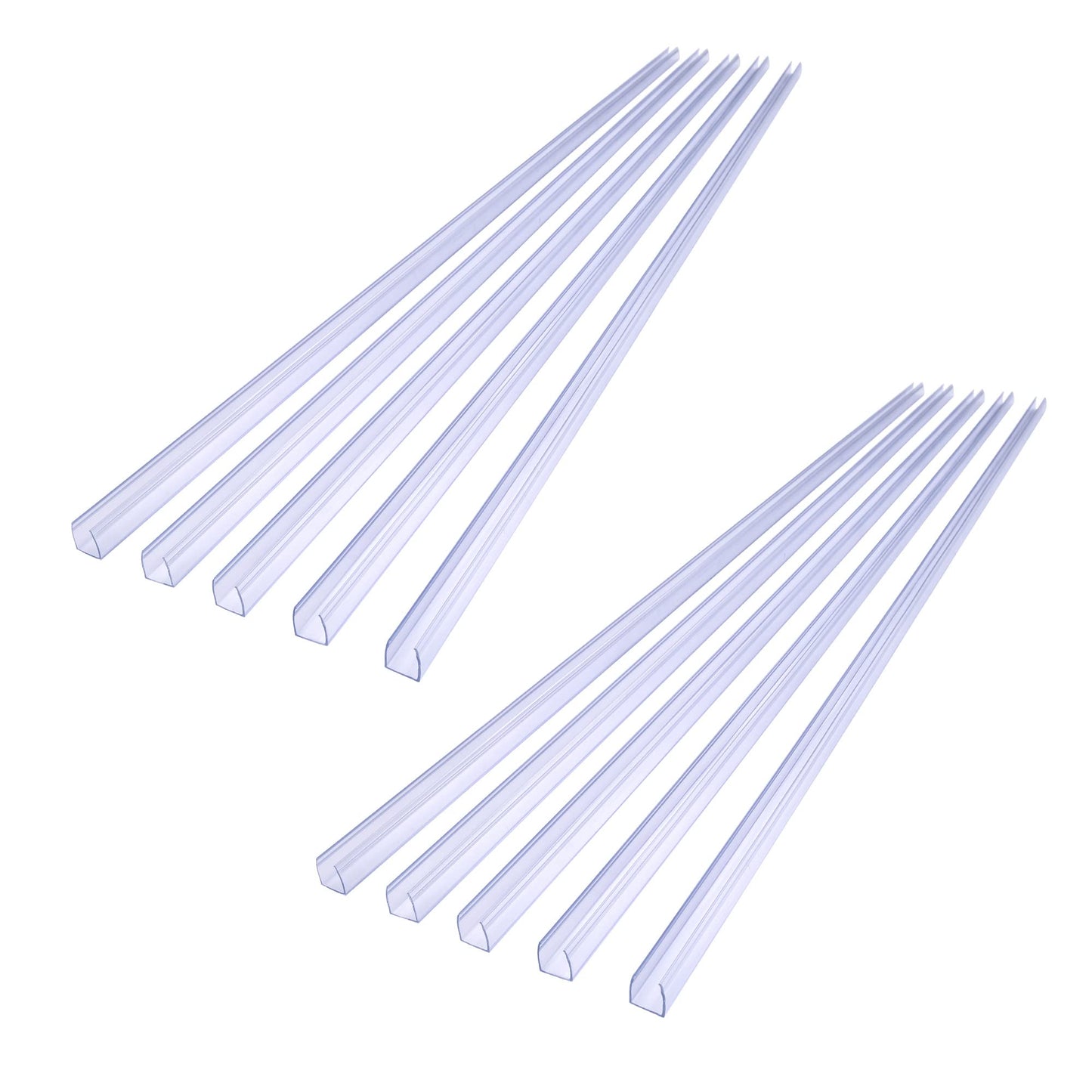 Skorter | Delight Clear Pvc Channel Mounting Holder for 9/16" Led Neon Flex Strips - 10 Pack, 39" Length
