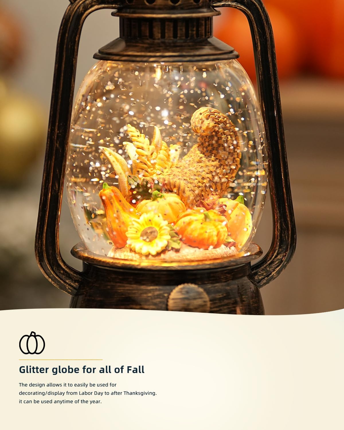 Skorter | Autumn Gloss Decorative Lamp with Pumpkins – Warm LED Light and 6-Hour Timer