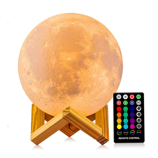 Skorter | Dtoetkd 3D Moon Lamp 6 Inches, 16 Colors, Touch Control, USB Rechargeable - Perfect Gift For Children