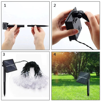 skorter | Outdoor Solar String Lights, Garden Decor LED Water Droplets Waterproof Lights
