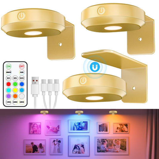 Skorter | Willed Rgb Poster Light - Wireless Rechargeable Art Exhibition Lighting With Remote Control, 9 Colors