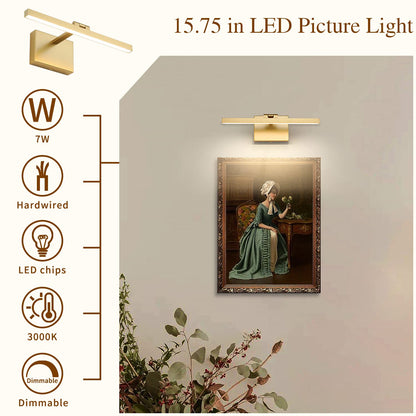 Skorter | Joosenhouse Gold Dimmable Picture Lighting, 300 Lumen Adjustable Wall Lamp For Paintings