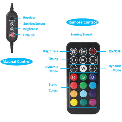 Skorter | Zhgservu Color Changing Underwater Pond Light - 36 LED Submersible Spotlight With Timer Remote Control, Set Of 2