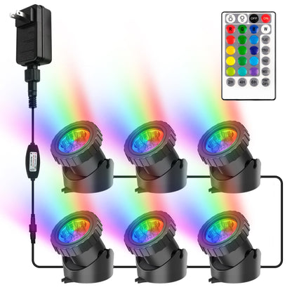 Skorter | Crepow Rgb Ladies Lights With Timer, Ip68 Waterproof Underwater Spotlights (Set Of 6)