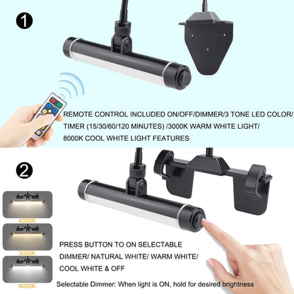 Skorter | Bigmonat Wireless LED Picture Lighting, Rechargeable Clip Picture Lamp with Timer and Dimmable Modes