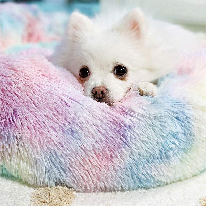 Skorter | Beef Rainbow Extra Plush Calming Donut Dog Beds