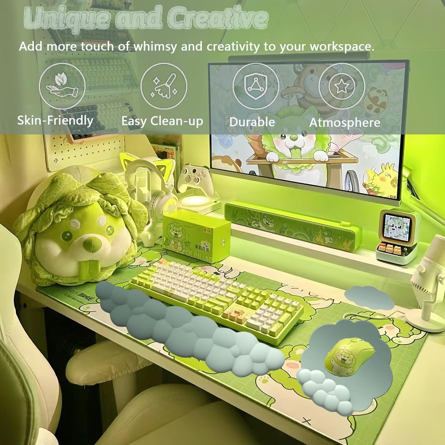 Skorter | Cloud-Shaped Ergonomic Wrist Rest Set with Mouse Pad & Coaster – Zeyora