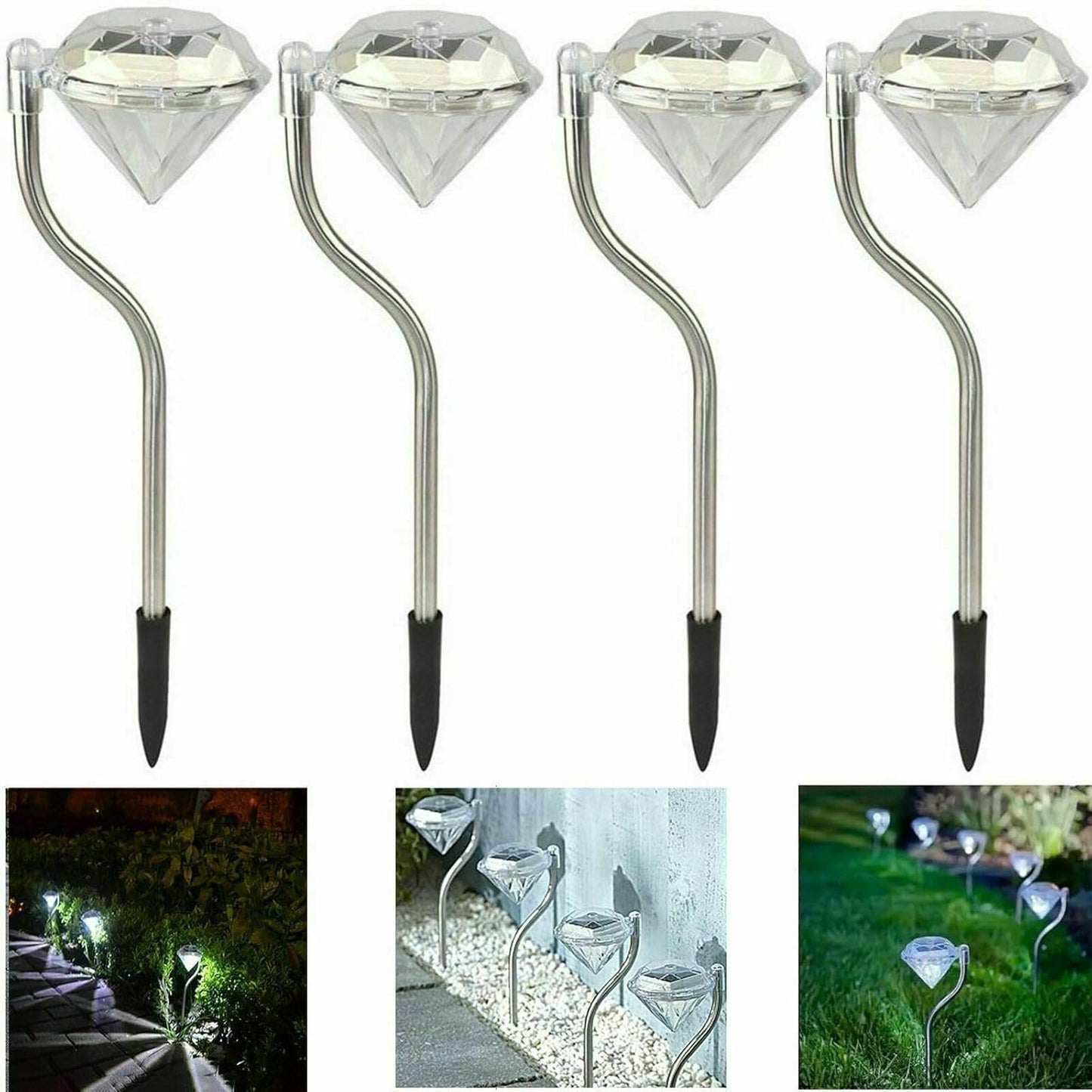Skorter | Solar Garden Light in Diamond Shape – LED Lamps for Outdoor Decoration and Lighting