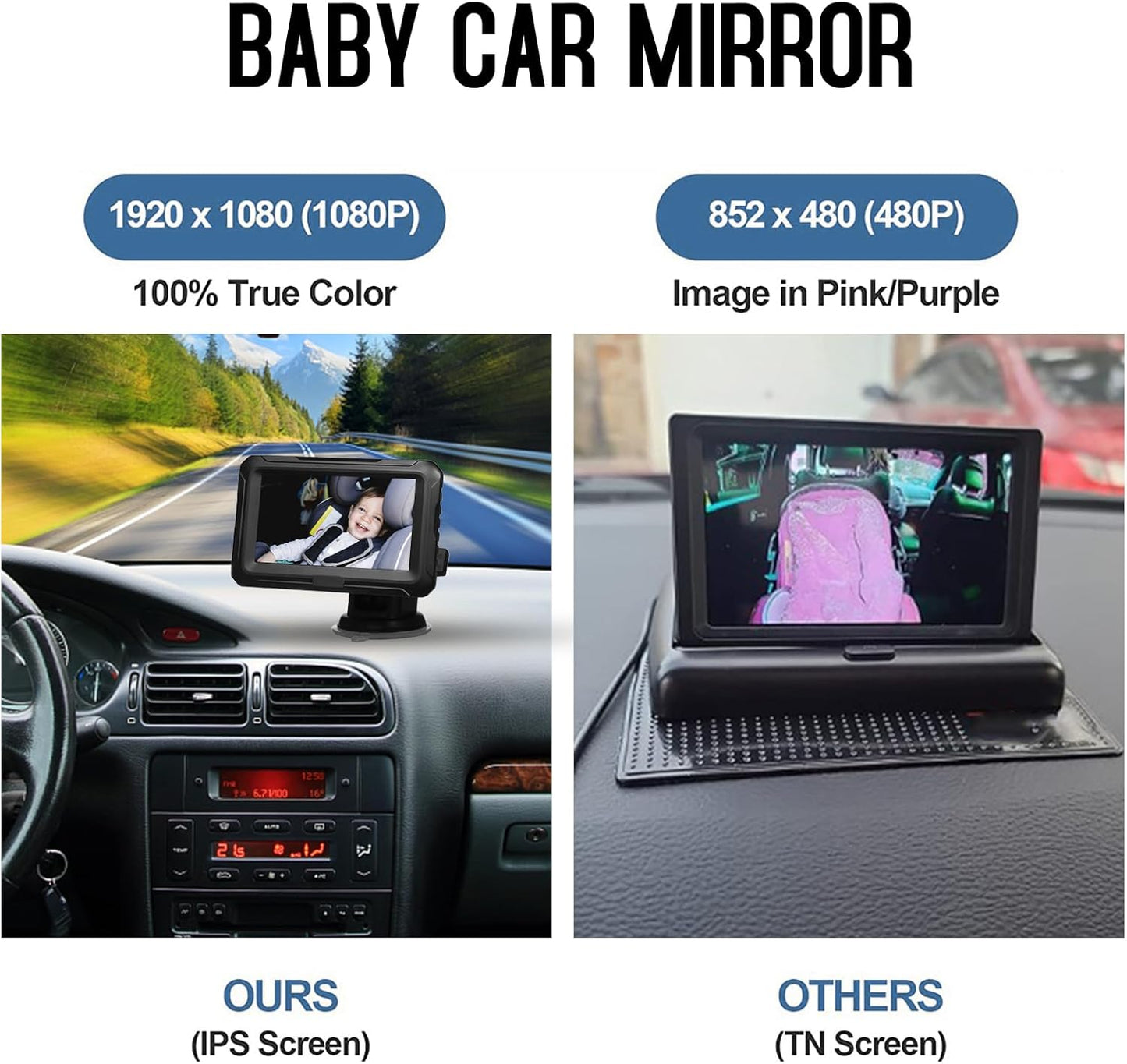 Skorter | Baby Car Mirror with 1080P Camera & 4.3'' Screen – Solvian