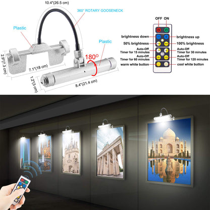 Skorter | Bigmonat Usb Rechargeable Wireless Led Light With Remote Control, Dimmable, 3 Modes, Silver
