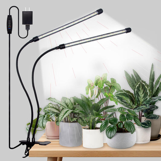 Skorter | Growth Light For Indoor Plants - 96 Led Full Spectrum Clip Plant Growth Light With 5-Level Dimming, Automatic On Off Timing 3 9 12 Hours Perfect For Indoor Growth And Seed Starting
