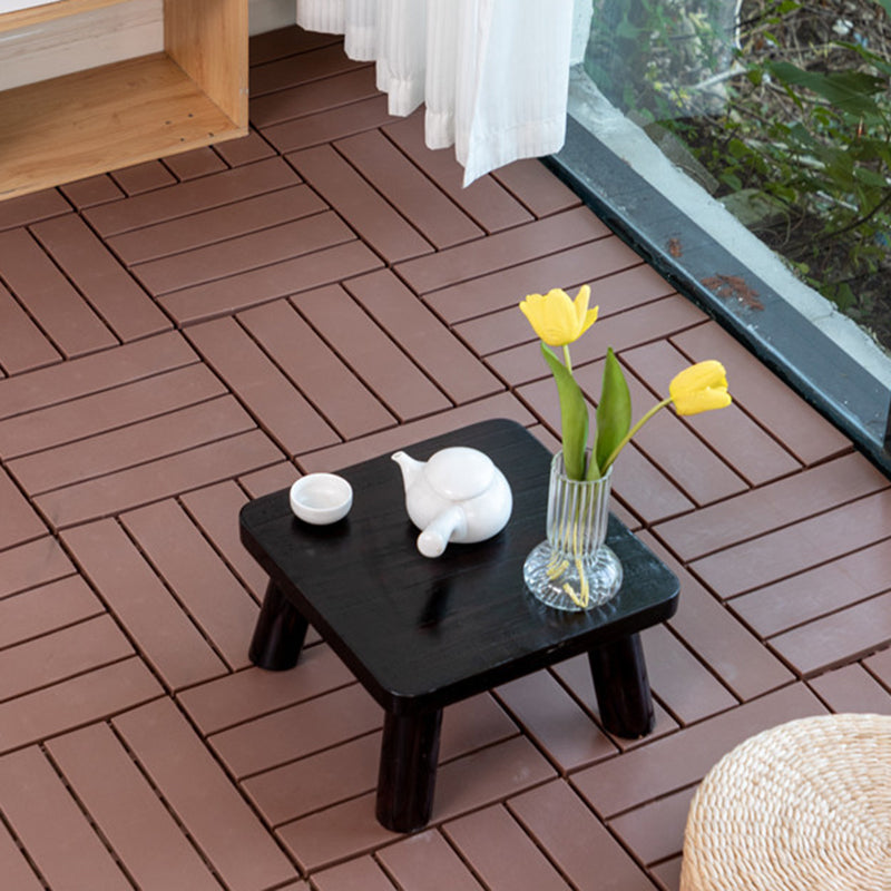Skorter | 30 cm X 30 cm 4-Slat Square Deck/Patio Floor Tiles Snap Fit Installation Floor Tiles