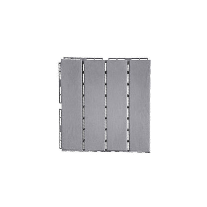 Skorter | 30 cm X 30 cm 4-Slat Square Deck/Patio Floor Tiles Snap Fit Installation Floor Tiles