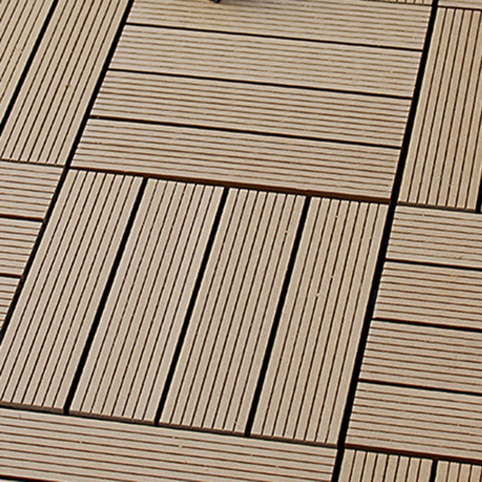 Skorter | 12" X 12" 4-Slat Square Deck/Patio Floor Tiles Snap Installation Floor Plank Tiles