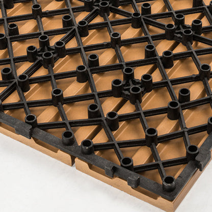 Skorter | 12" X 12" 4-Slat Square PVC Floor Tiles With Interlocking Installation Floor Plates Tiles