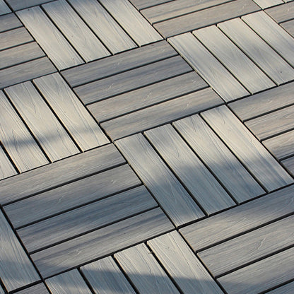 Skorter | 12" X 12" 4-Slat Square PVC Floor Tiles Snap-Fit Installation Floor Tiles