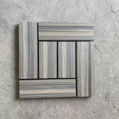 Skorter | Composite Plank Tiles Striped Pattern Square Deck Flooring Outdoor Patio