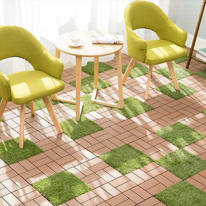 Skorter | Composite Plank Tiles Striped Pattern Square Deck Flooring Outdoor Patio