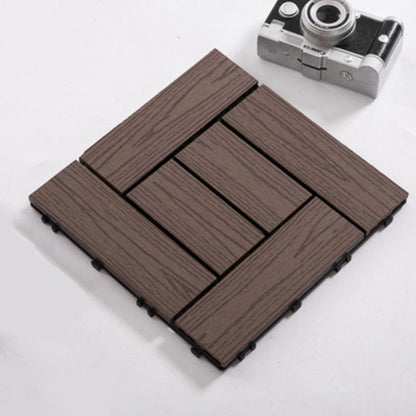 Skorter | Composite Plank Tiles Striped Pattern Square Deck Flooring Outdoor Patio