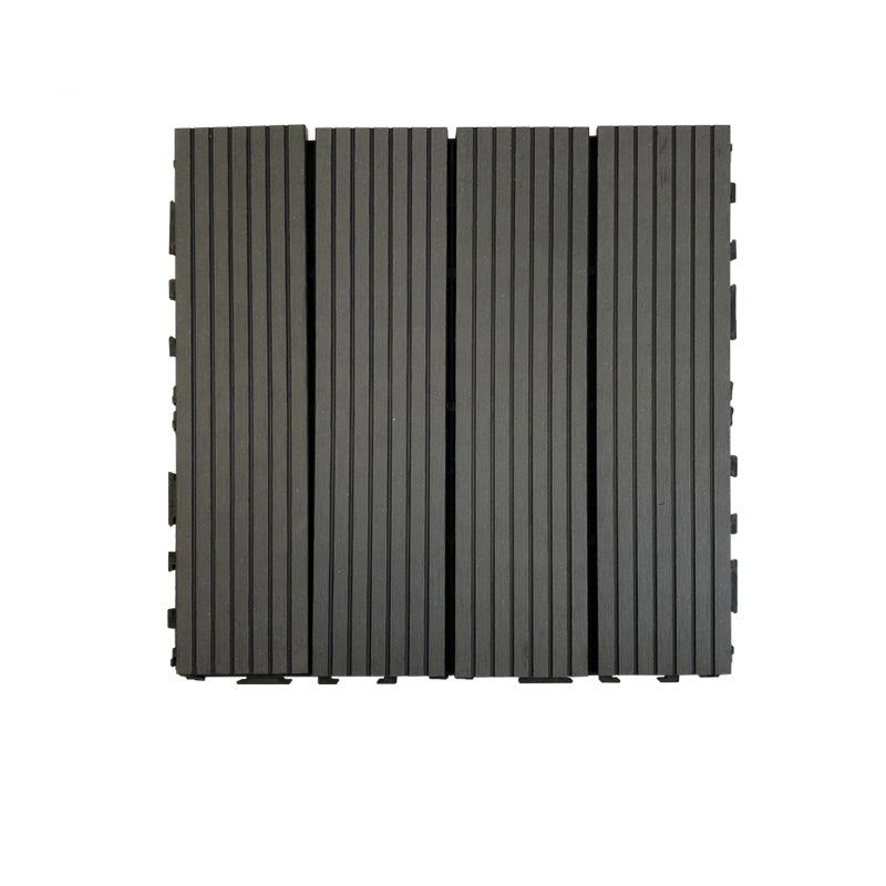 Skorter | Composite Square Patio Tiles Interlocking Striped Pattern Patio Floor Tiles