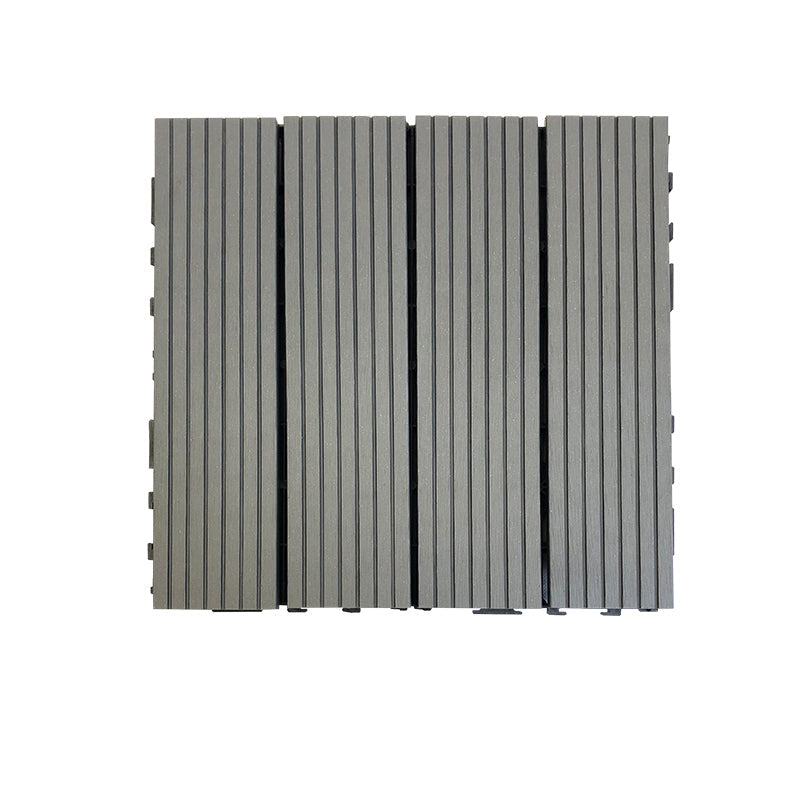 Skorter | Composite Square Patio Tiles Interlocking Striped Pattern Patio Floor Tiles