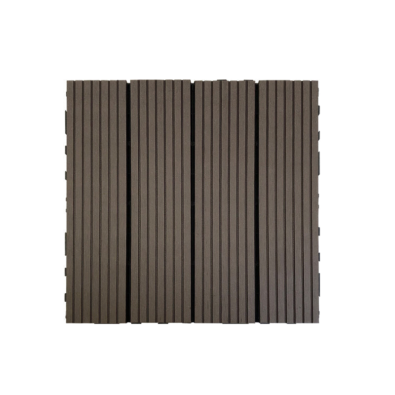 Skorter | Composite Square Patio Tiles Interlocking Striped Pattern Patio Floor Tiles