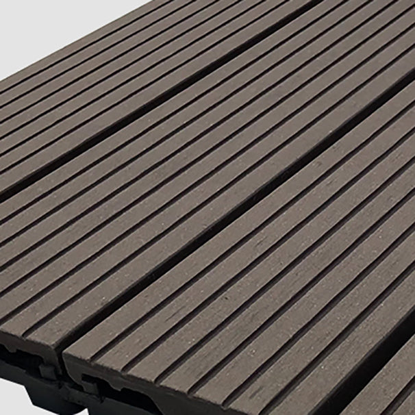 Skorter | Composite Square Patio Tiles Interlocking Striped Pattern Patio Floor Tiles