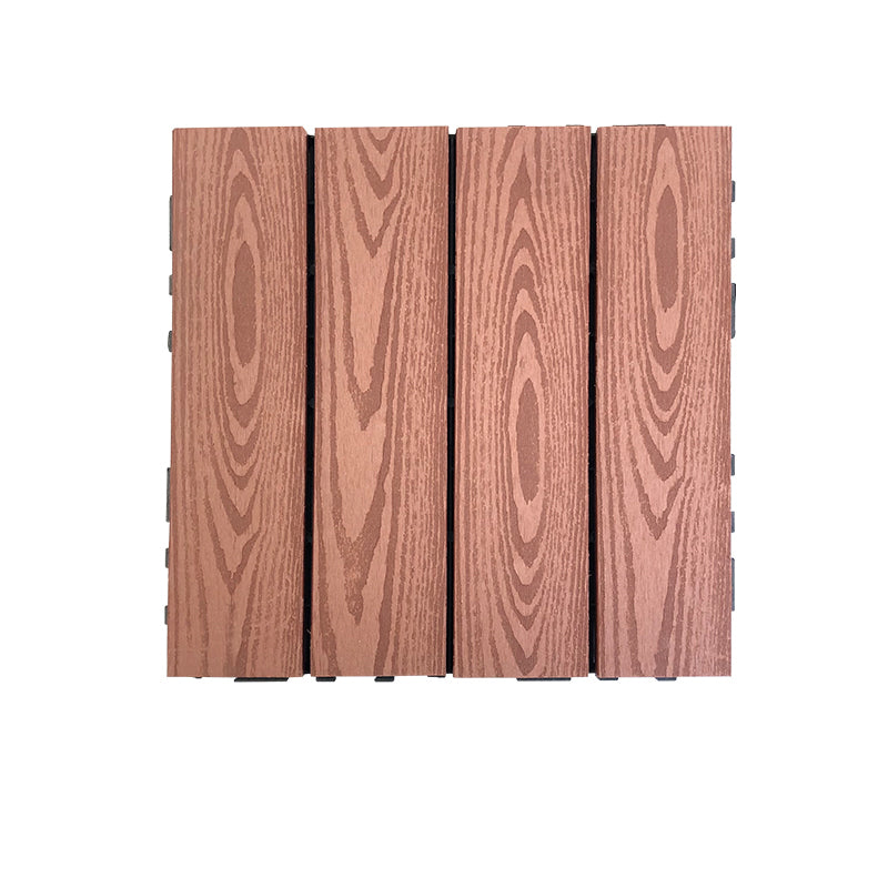 Skorter | Composite Square Patio Tiles Interlocking Striped Pattern Patio Floor Tiles