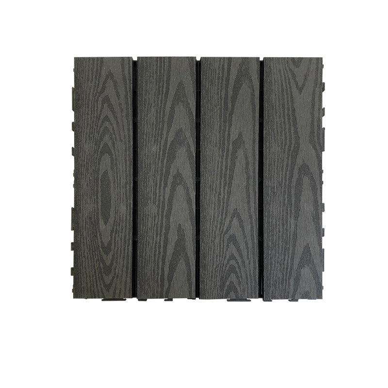 Skorter | Composite Square Patio Tiles Interlocking Striped Pattern Patio Floor Tiles