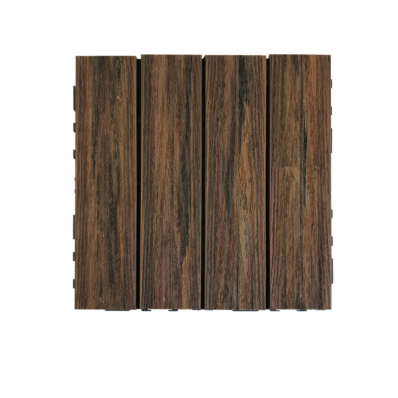 Skorter | Composite Square Patio Tiles Interlocking Striped Pattern Patio Floor Tiles