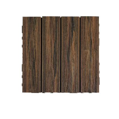 Skorter | Composite Square Patio Tiles Interlocking Striped Pattern Patio Floor Tiles