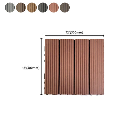 Skorter | Composite Square Patio Tiles Interlocking Striped Pattern Patio Floor Tiles