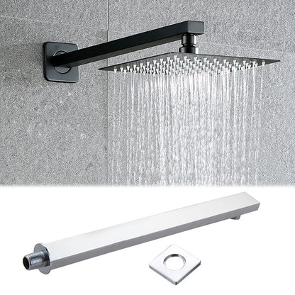 Skorter | Black Square Fixed Shower Head Modern Style Wall Mounted Shower Head
