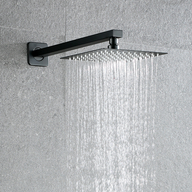 Skorter | Black Square Fixed Shower Head Modern Style Wall Mounted Shower Head